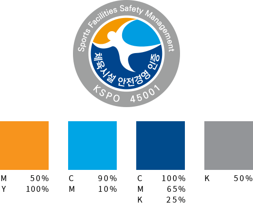 main color : M 50%, Y100% / C 90%, M 10% / C 100%, M 65%, K 25% / K 50%